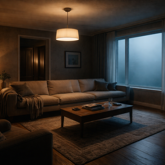 mørk stue, surrealistisk